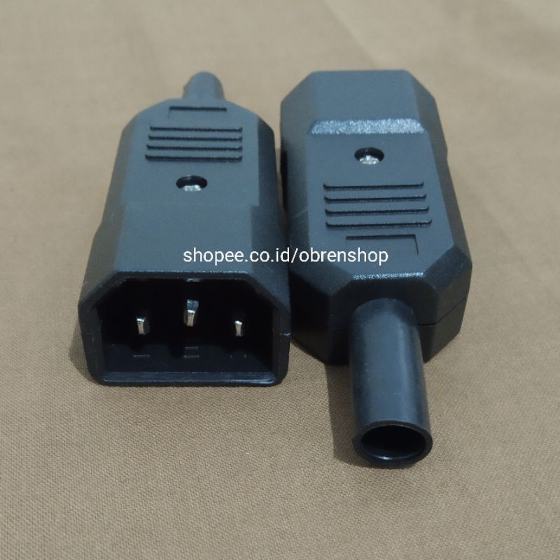 IEC C14 Male Plug Adapter 3 Pin Socket Power Cord Connector