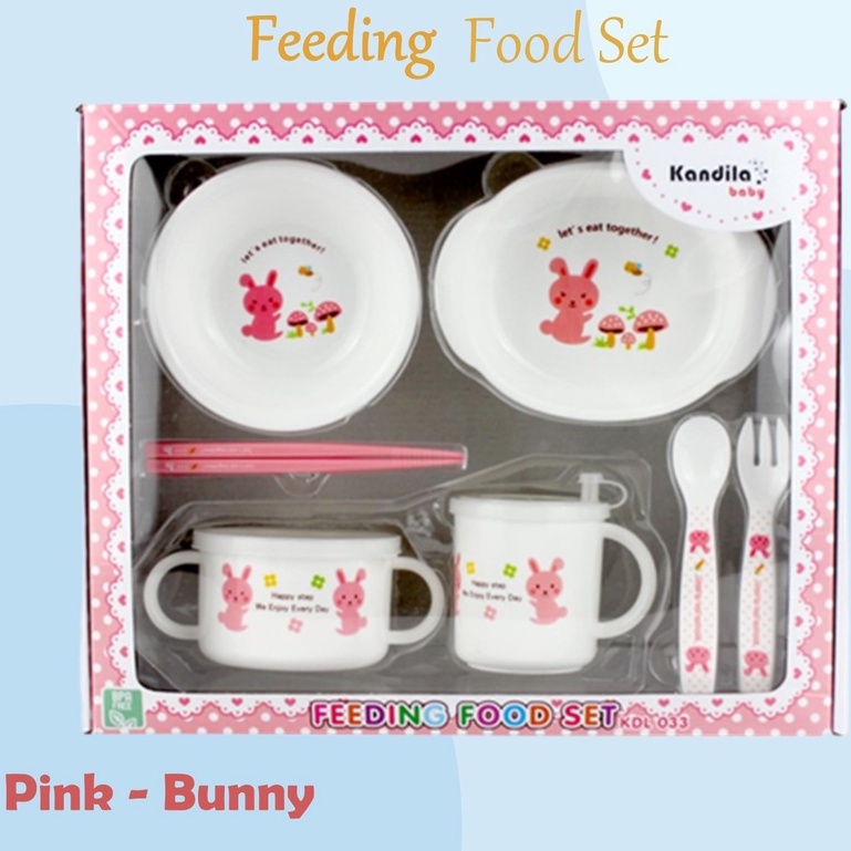 KANDILA FEEDING FOOD SET / KDL 033 / peralatan piring sendok mangkuk makan bayi