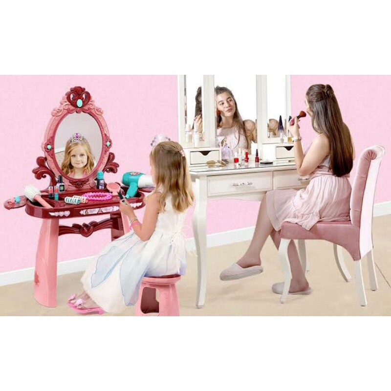 Mainan Anak Perempuan Meja rias-Dressing Table Set-Mainan Kecantikan-Make Up set Anak-Mekap set Anak