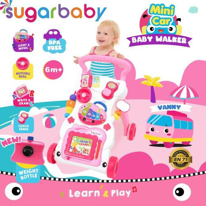 Sugar Baby Mini Car Push Walker With Weight Bottle Baby Walker