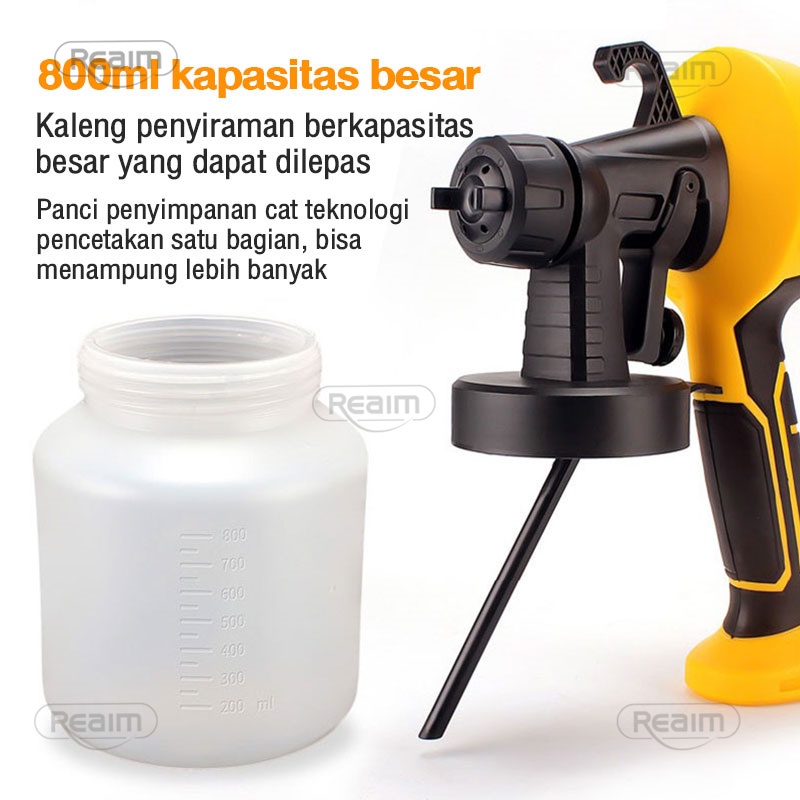 Reaim 800ML Electric Spray Gun 400Watt Paint Mesin Cat Semprot Elektrik semprot Cat ga Bisa buat minyak Alat Semprotan Ryu Semprotan Cat Listrik Ryu