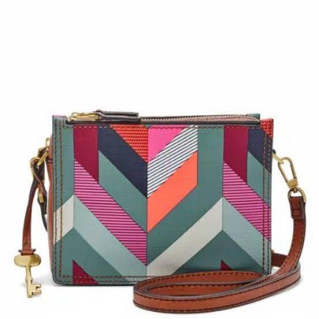 Tas Fossil Campbell Crossbody Chevron New Original