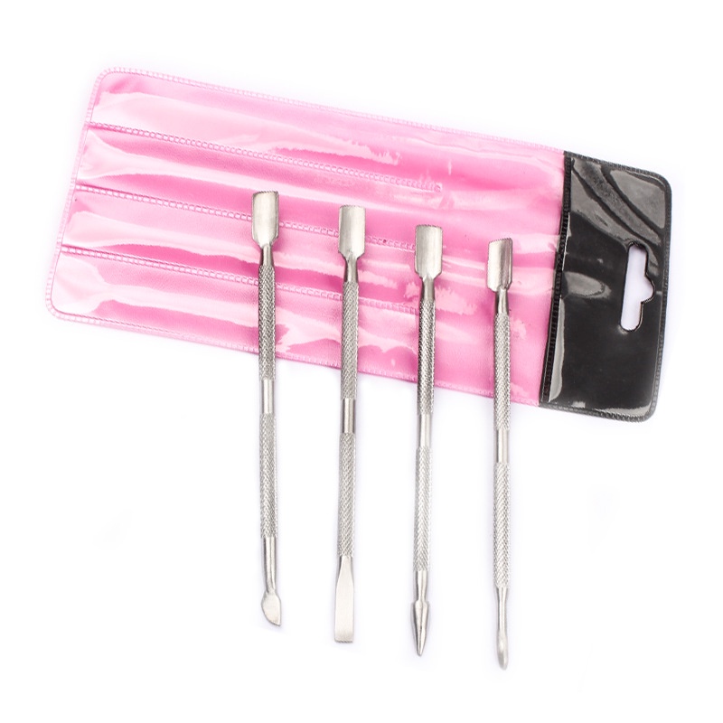 4pcs Alat Kutikula Tahan Lama Untuk Manicure Pedicure Bahan Stainless Steel