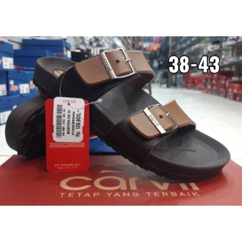 Sandal Carvil 'BOSTON-02 M' / Sandal Kasual Pria Ban 2 Carvil Original