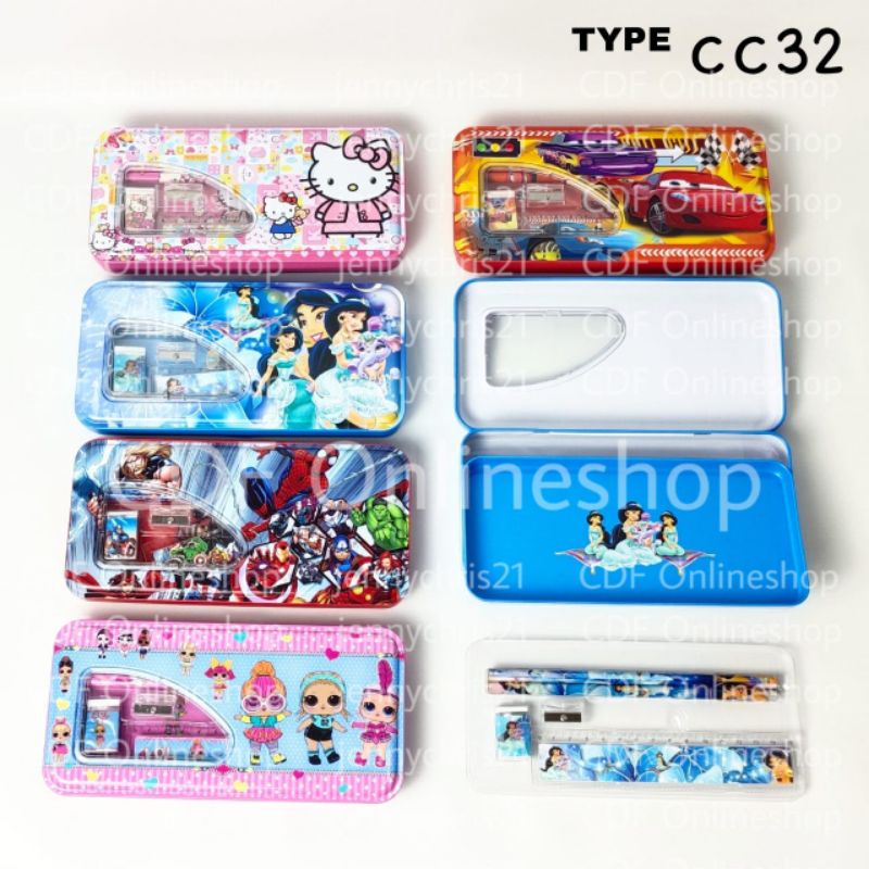 

TEMPAT PENSIL KALENG/ KOTAK PENSIL SET / TEMPAT PENSIL CC32/ TEMPAT PENSIL KARAKTER
