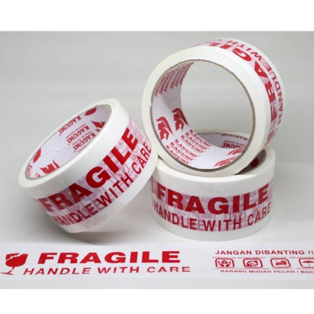 

Lakban Fragile Warna Merah atau putih - Jangan Dibanting
