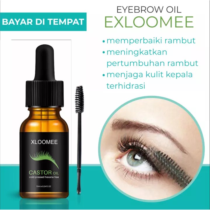 Pelentik Bulu Mata Permanen Xloomee Castor Oil Eyebrow Oil Serum Original penumbuh alis