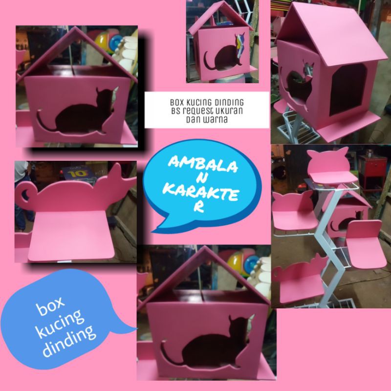box cat / rumah kucing dinding/ box kayu dinding / kandang kucing dinding