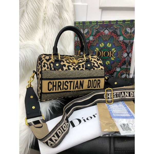 TAS WANITA DIOR SPEDDY LEOPARD 28CM FREEBOX