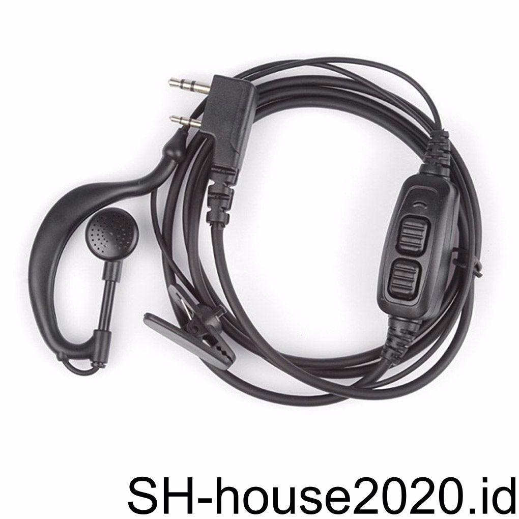 Headset Earpiece PTT Ganda Dengan Mic UV82L UV 82 Radio UV-89 2 Arah Untuk Walkie Talkie (house2020)