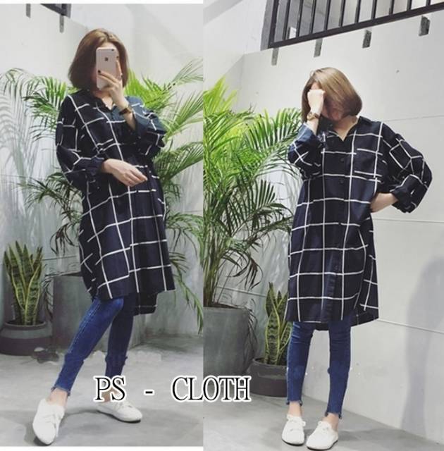 Gl snow square kuernavy kuerhtm LK Kotak KEMEJA WANITA MURAH KEMEJA FASHION KEKINIAN KEMEJA CASUAL