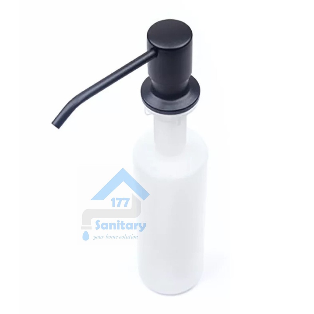 Botol pompa Tempat sabun cair tanam stainless HITAM 350ml MEJA -bottle pump soap dispenser sink dapur wastafel washtafel stenlis  meja bawah BLACK /B12