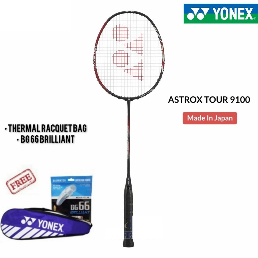 New Raket Badminton Bulutangkis Bulu Tangkis Original TERLARIS Yonex Astrox Tour 9100 Red