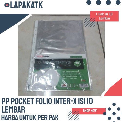 

PP Pocket Folio InterX isi 10 Lembar / Sheet Protector F4 Inter X ++