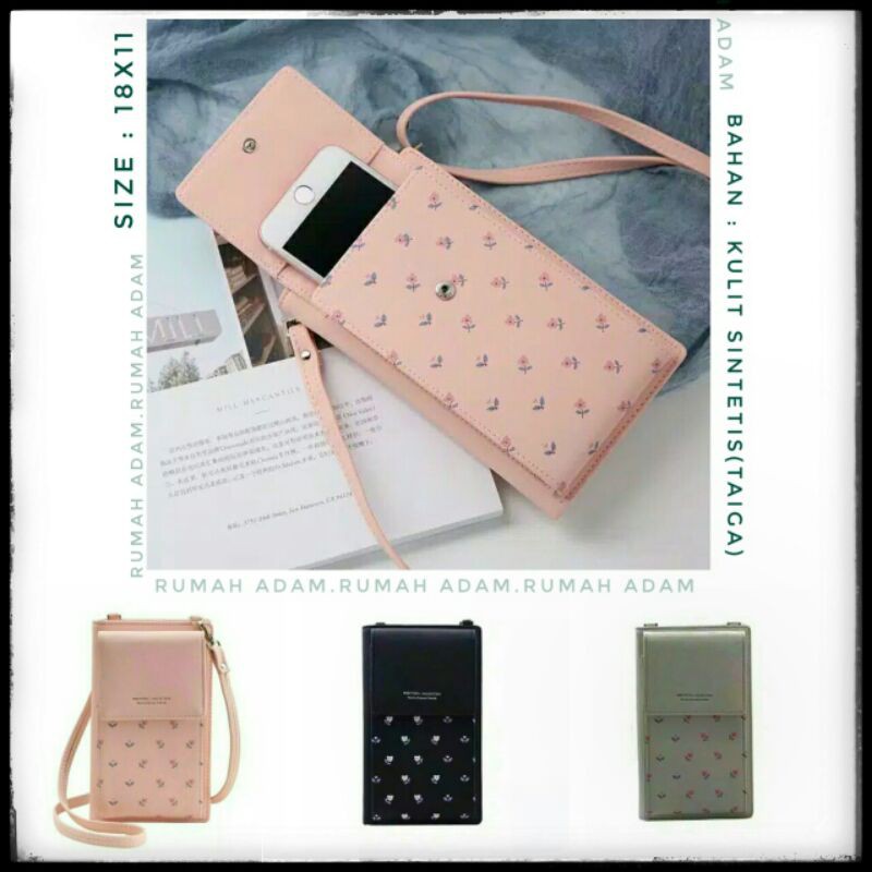 (LENGKAP 5 WARNA)TAS SELEMPANG KOREA MURAH-SLING PHONE-DOMPET MAYA - Dompet Pocket Tempat Hp Wanita