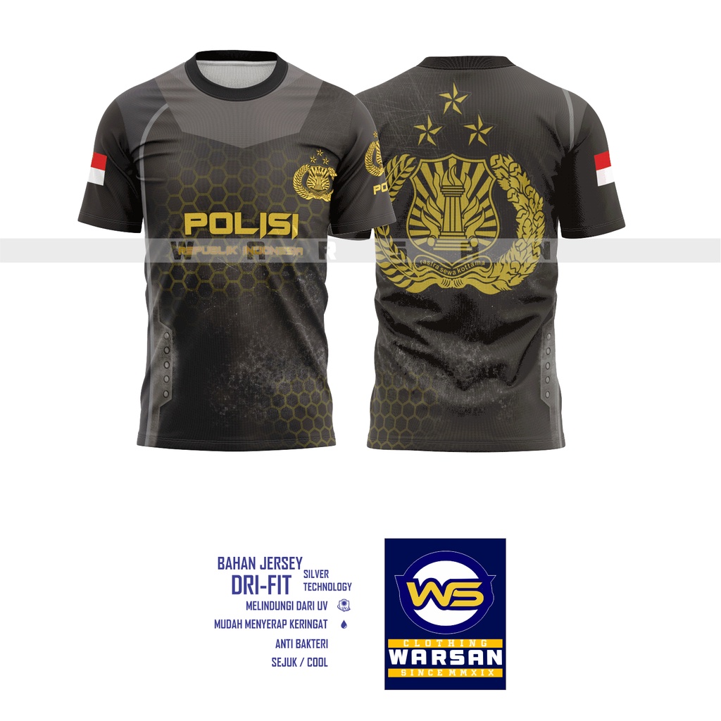 Kaos Jersey POLISI/ Kaos Fullprint POLISI/ Kaos Sublim POLISI Bahan Dryfit
