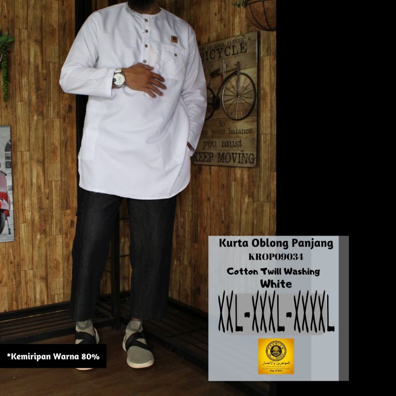Kurta Panjang Jumbo XXL-XXXL-XXXXL Putih -Al Amwa Kumbo Kurta Terbaru
