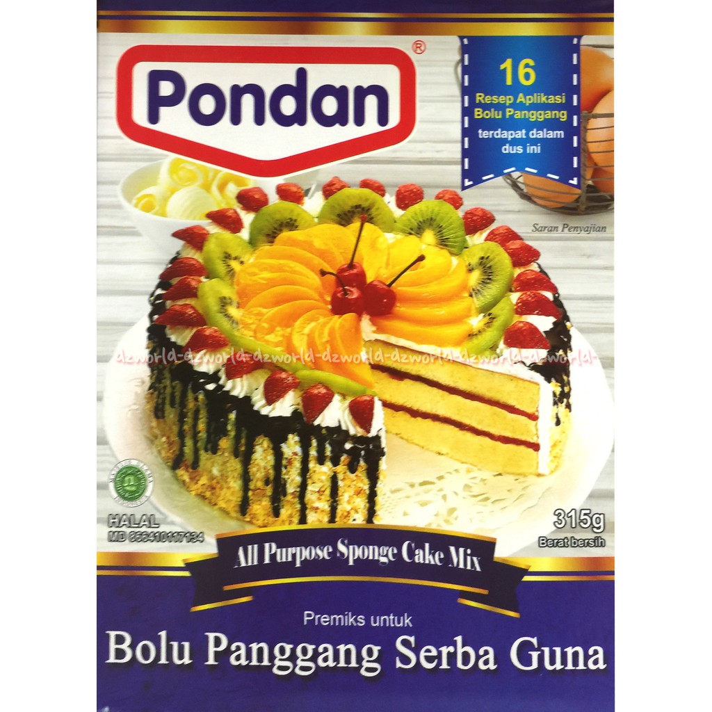 Pondan Sponge Cake Kue Spon 315gr Tepung Kue Instant Bolu Panggang Serba Guna Premiks Instan Membuat Kue Bolu Panggang