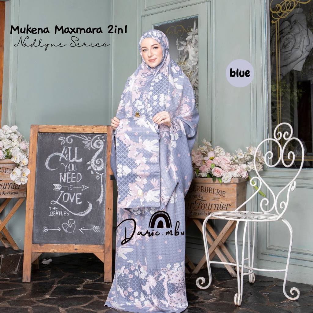 Mukena Dewasa Maxmara Luxury 2in1 Printing Premiun Laser Cut Mewah Tas Sajadah