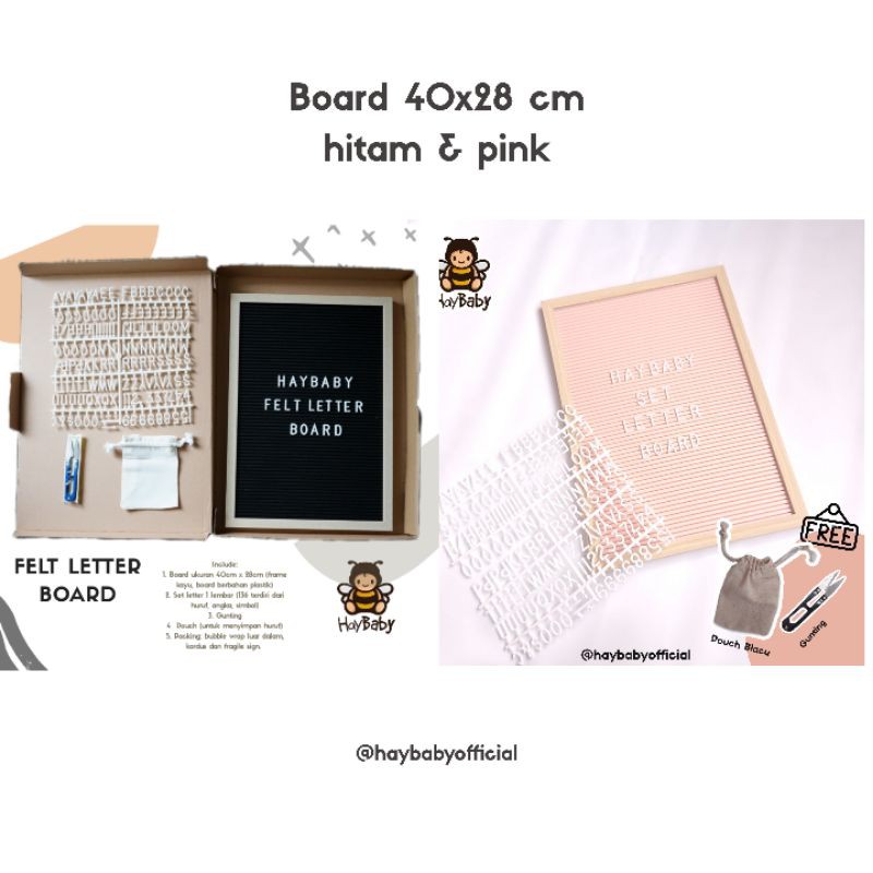 

HAYBABY FELT LETTER BOARD SET / papan nama bayi murah