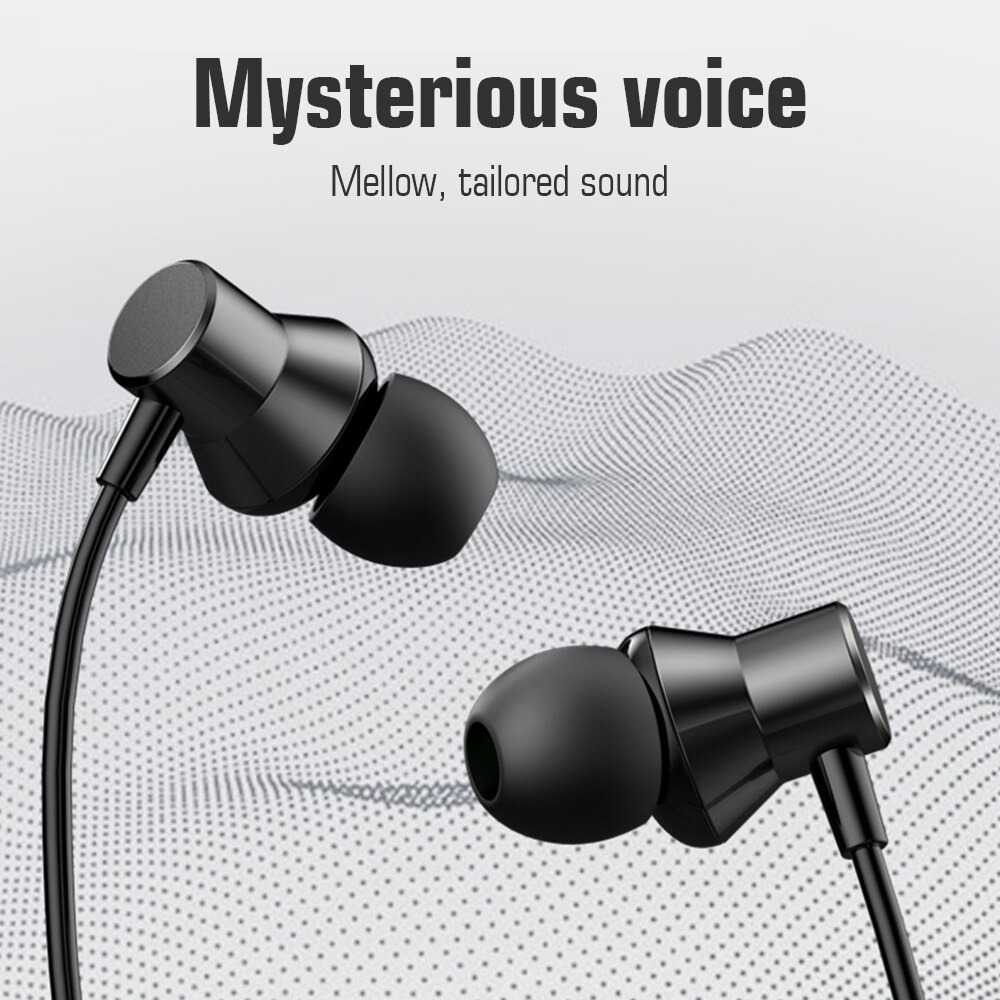 (1005 BARANG ORI) Lenovo Metal Earphone Stereo 3.5mm Heavy Subwoofer with Mic - HF130