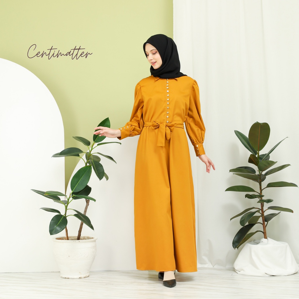 Centimatter - Sarah Long Dress Mustard - Gamis Wanita