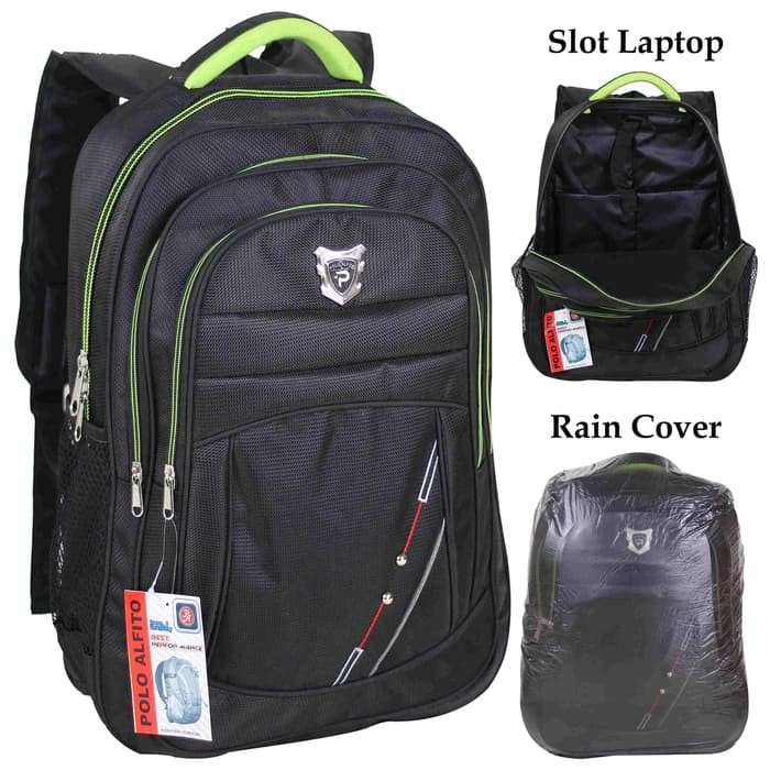 Tas Gendong Pria Polo Alfito Garis Hitam Hijau Back Pack Tas Gendong Pria Polo Alfito Garis Hitam Hijau Back Pack