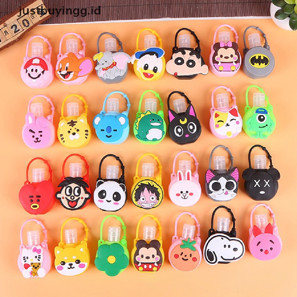 (Justbuyingg.Id) Botol Bulat Kosong 30ml Motif Kartun Lucu Holder Hand Sanitizer / Lotion