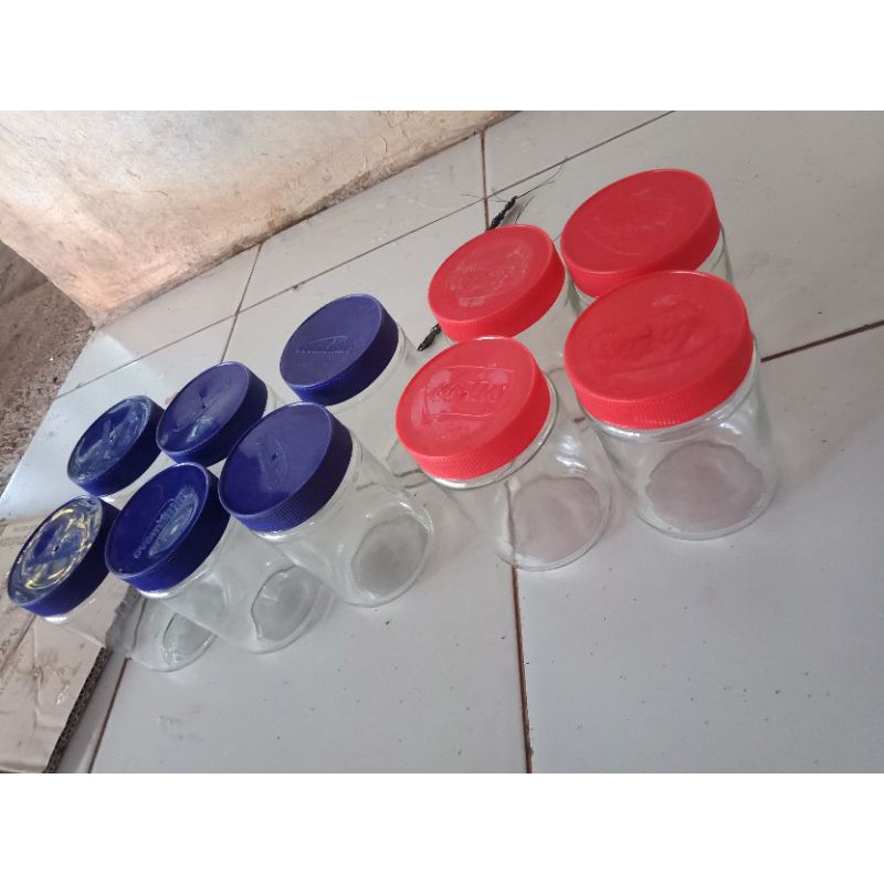 Toples kaca + tutup  jenis selaii bisa untuk apa saja Tinggi 12cm