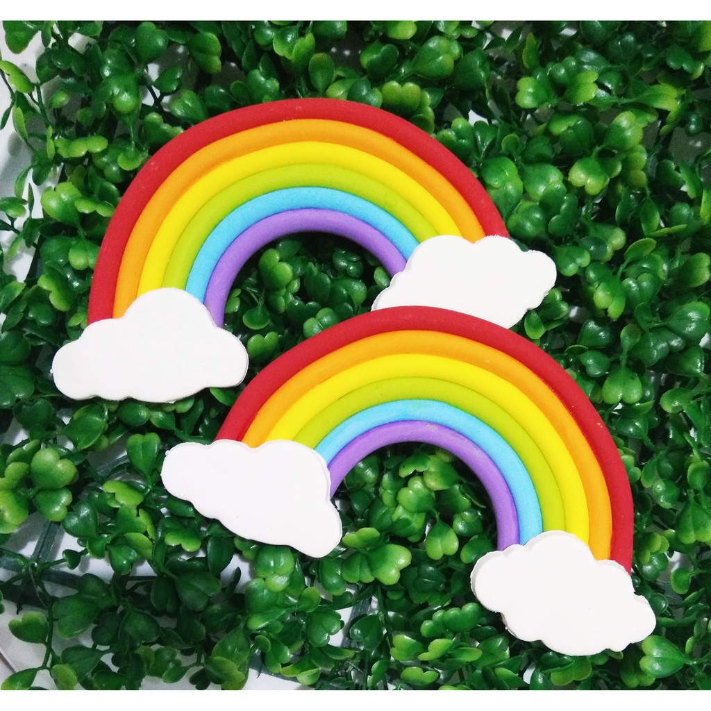 

Gumpaste hiasan kue pelangi Besar isi 2 pcs