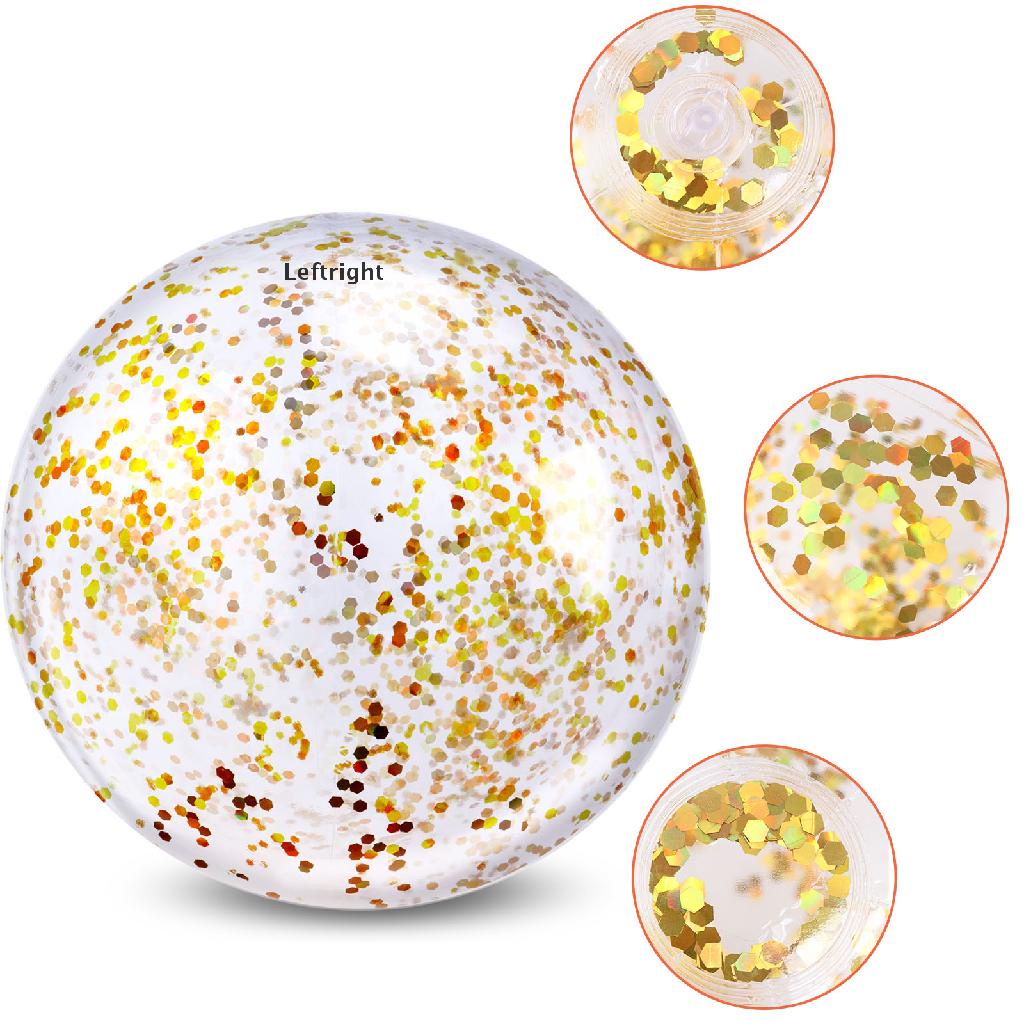 [ Colorful Transparent PVC Sequin Beach Ball Toy For Photo Props Swimming Pools Playing Fun Tools ]