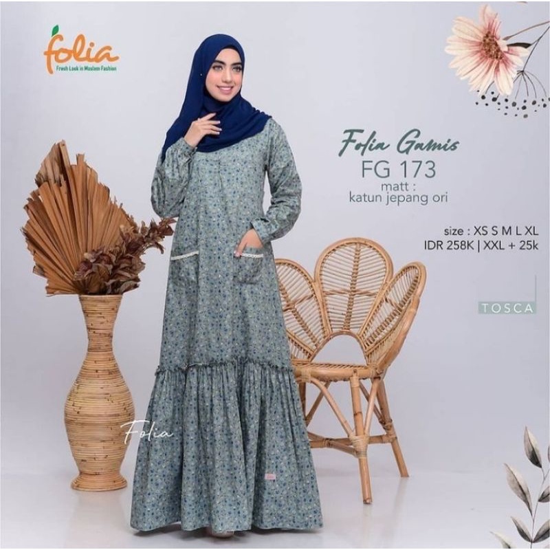 Gamis Folia - FG 173 Tosca | Bahan Katun Jepang