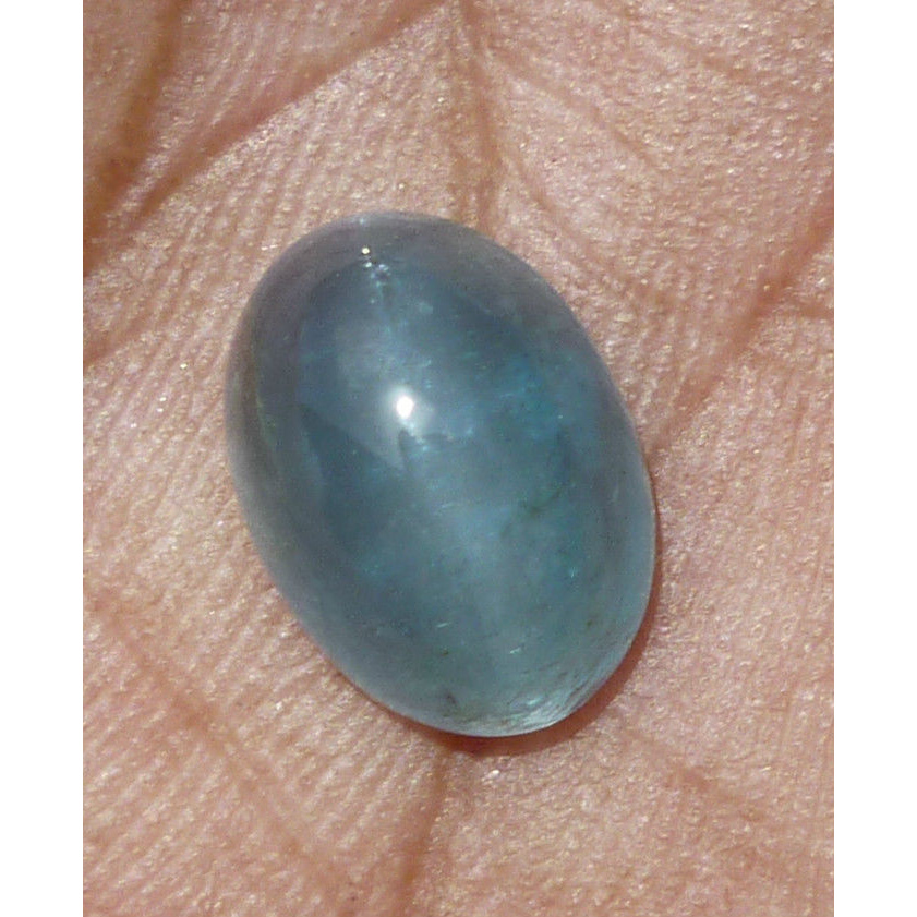 Oval Cabochon 5.04Ct Natural Untreated Sky Blue AQUAMARINE Cat's Eye, Good Color AQ011