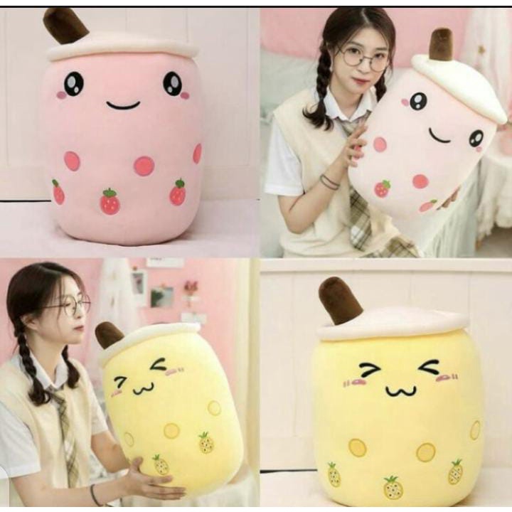 Bantal Teh Susu Boba Mini Lucu, Mainan Kecil Mewah untuk Anak Perempuan Hadiah Ulang Tahun Bantal De