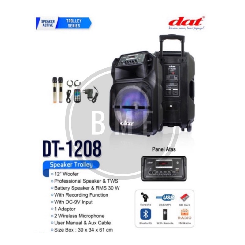 Speaker Portable Meeting DAT DT-1208 / DT1208 Bluetooth Karaoke