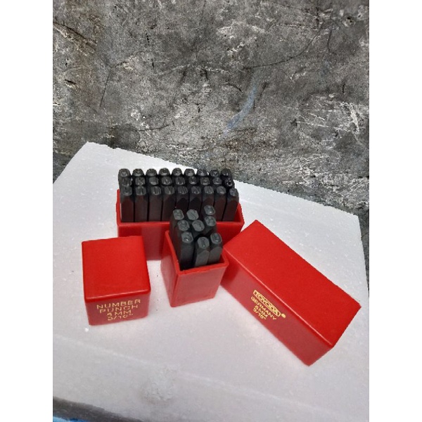 mata ketok 5 mm huruf dan angka - mata ketok set angka dan huruf 5 mm