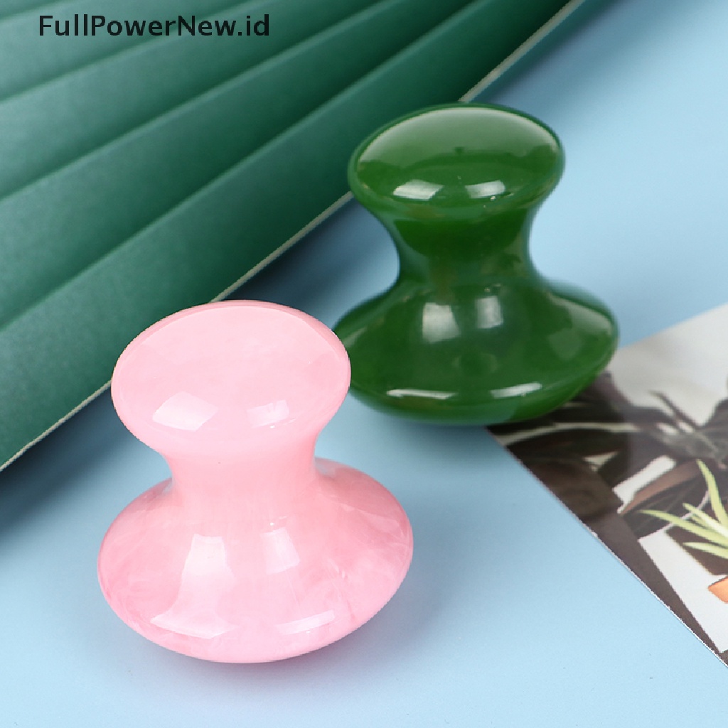 [Full] Mushroom Shape Jape Stone Gua Sha Massager Eye Face Jade Body Massage Tool .