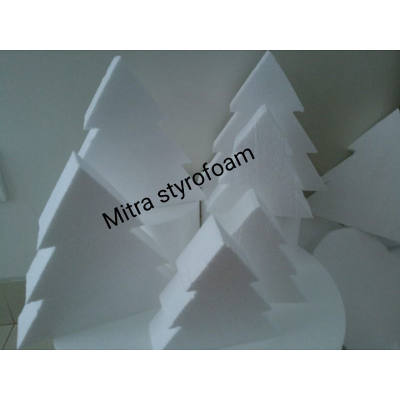 

Dekor styrofoam bentuk pohon natal uk 14cm x 14cm x 2cm
