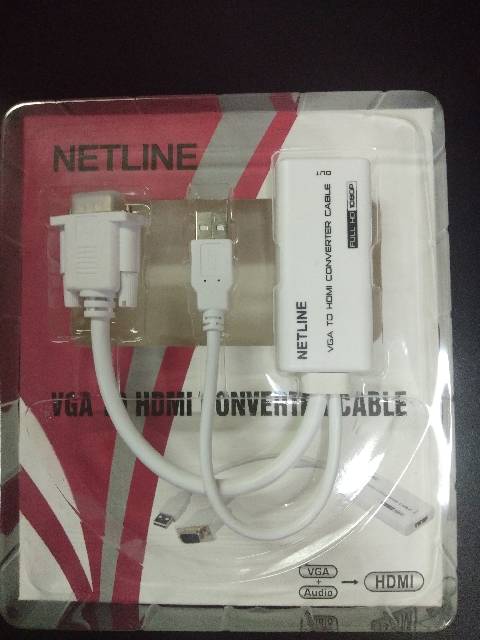 Netline Konverter VGA Male to HDMI Female with Audio