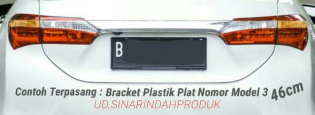 Dudukan Plastik Plat Nomor Mobil Model 3 Kualitas OEM