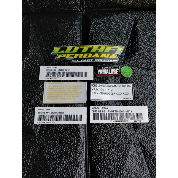 STICKER PERINGATAN DETAIL YAMAHA 125 ZR MALAYSIA