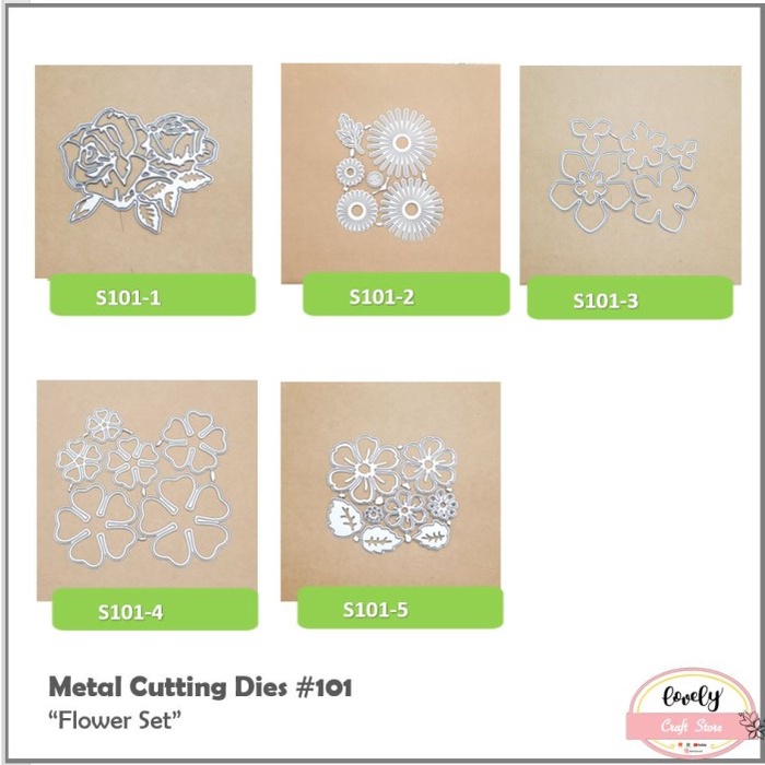 

Bagus Metal Cutting Dies - Flower Lace & Words Set For Sizzix Scrapbook #101 Limited