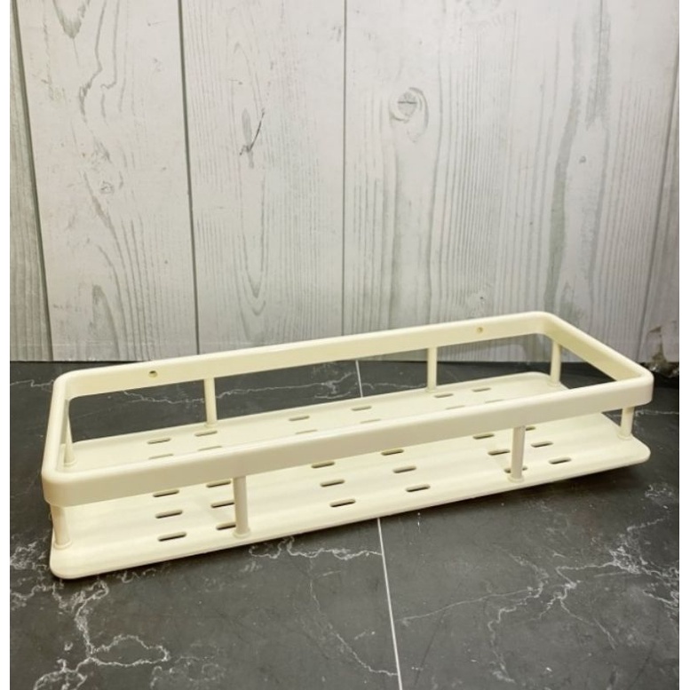 Rak datar plastik putih / Rak shampoo putih ABS