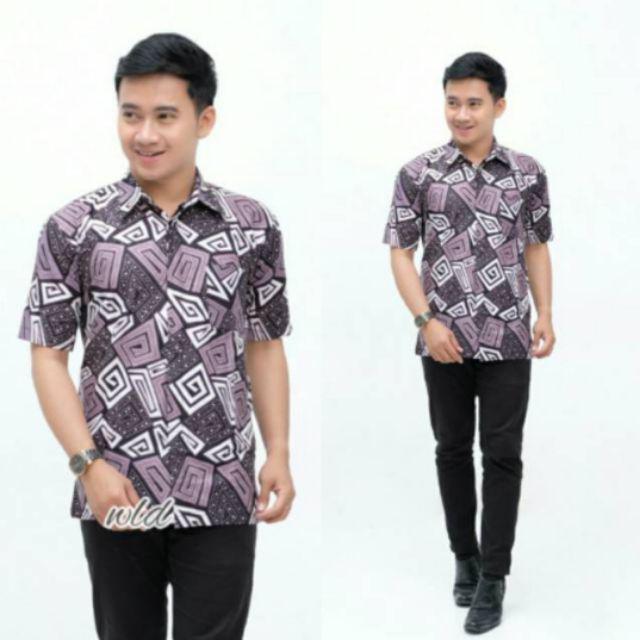 Bswart Batik Hrb026 Kenongo Hem Pendek Padi Pekalongan M L Xl Batik Pria Murah Modern Grosir