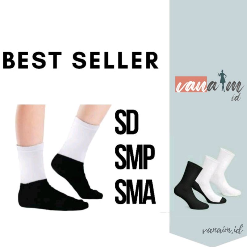 𝐕𝐚𝐧𝐚𝐢𝐦 - Kaos Kaki Anak Sekolah Laki-laki Perempuan SD SMP SMA | Kaos Kaki Sekolah | Kaos Kaki Anak