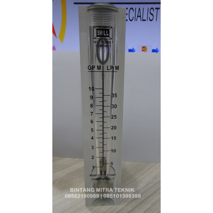 ROTAMETER FLOWMETER WATER 5 - 35 LPM DRAT 1"