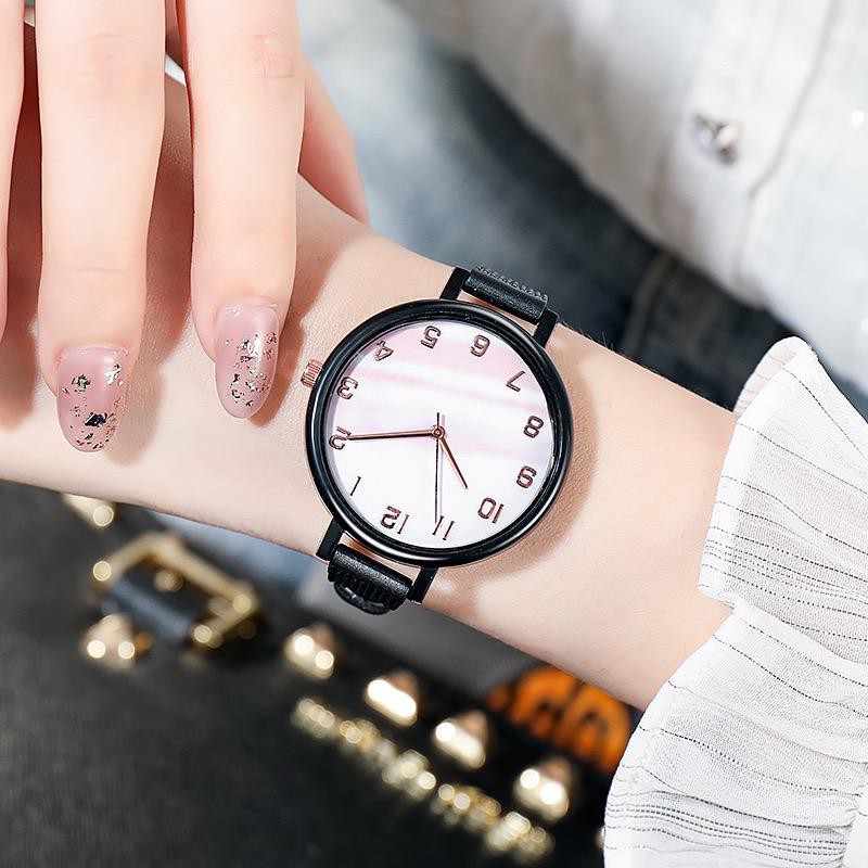 ✅ COD KUMA Jam Tangan Analog Quartz Tali Strap PU Corak Dengan Warna Gradasi Untuk Wanita Dan Pria