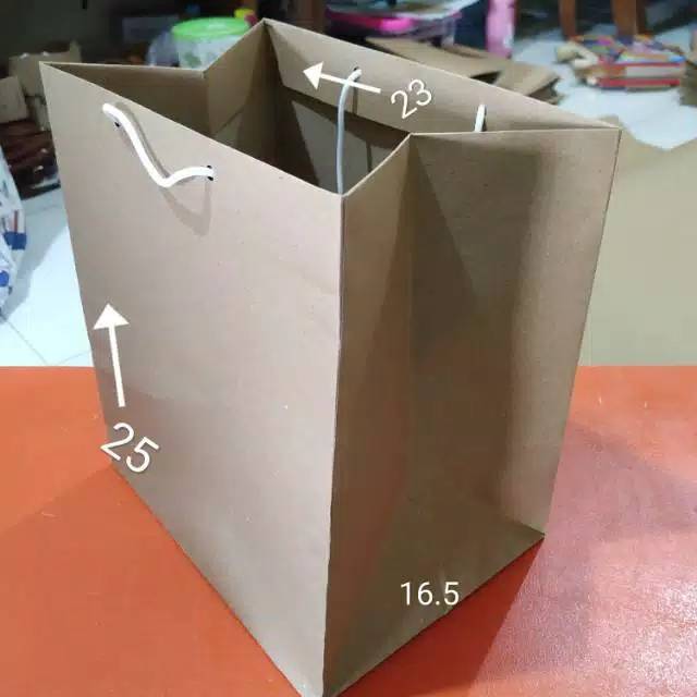 

Paper bag coklat tebal, kokoh 23x16.5x25