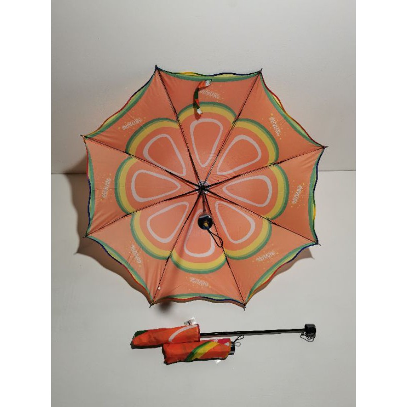 payung lipat 3 motif buah pinggiran gelombang