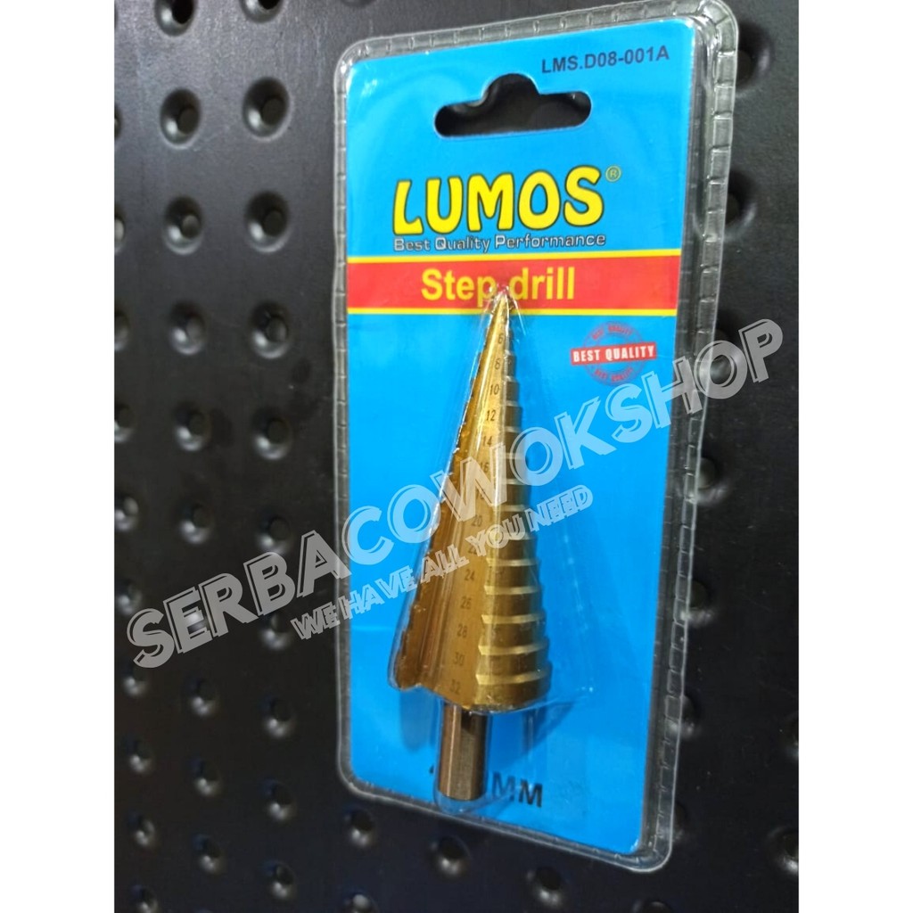 Lumos Mata Bor Pagoda - Drill Titanium Coated Stepdrill 4-32mm Termurah Berkualitas